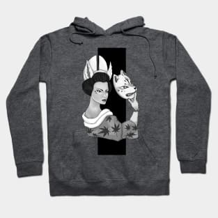 Japanese Fox Woman Hoodie